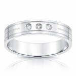 ALIANZA ORO BLANCO 18KL 3 DIAMANTES -5MM
