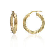 AROS PLATA CHAPADA EN ORO RIZADOS - 20MM