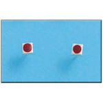 PENDIENTE PLATA 925MM CUADRADO ROJO