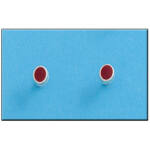 PENDIENTE PLATA 925MM OVAL ROJO