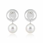 PENDIENTES PLATA 925MM CIRCULO + PERLAS