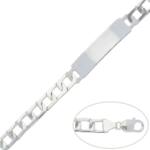 PULSERA CON PLACA PLATA 925MM - 9MM
