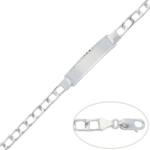 PULSERA CON PLACA PLATA 925MM - 6MM