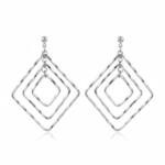 PENDIENTES ROMBOS PLATA 925MM