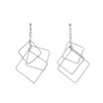 PENDIENTES ROMBOS PLATA 925MM