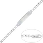 PULSERA CON PLACA PLATA 925MM - 4MM