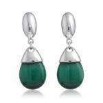 PENDIENTES PLATA 925MM OJO DE GATO VERDE