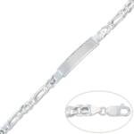 PULSERA CON PLACA PLATA 925MM - 7MM