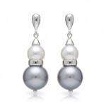 PENDIENTES PERLA GRIS/BLANCA PLATA 925MM
