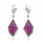 PENDIENTES PLATA 925MM OJO DE GATO FUCSIA