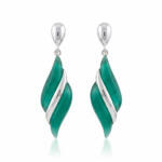 PENDIENTES PLATA 925MM RESINA VERDE