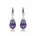 PENDIENTES PLATA 925MM PIEDRA VIOLETA