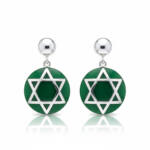 PENDIENTES PLATA 925MM RESINA VERDE