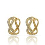 AROS INFINITO PLATA CHAPADA ORO CIRCONITAS - 7MM