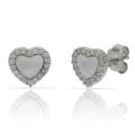 PENDIENTES PLATA 925MM CORAZON NACAR CIRCONITAS - 8.50MM