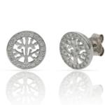 PENDIENTES PLATA 925MM ARBOL DE LA VIDA CIRCONITAS - 10MM