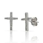PENDIENTES PLATA 925MM CRUZ CIRCONITAS - 8.50x12MM