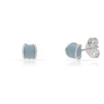 PENDIENTES PLATA 925MM PERLA AZUL - 5MM
