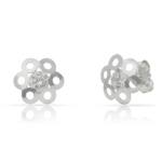 PENDIENTES PLATA 925MM FLOR CIRCONITAS - 10MM