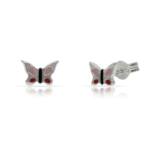 PENDIENTE PLATA 925MM MARIPOSA ESMALTADA - 7X7MM