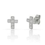 PENDIENTES PLATA 925MM CRUZ CIRCONITAS - 6.50X8MM