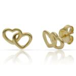 PENDIENTES PLATA CHAPADA ORO CORAZONES - 11x8MM