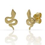 PENDIENTES PLATA CHAPADA ORO SERPIENTE - 8x13MM