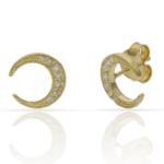 PENDIENTES PLATA CHAPADA ORO LUNA - 10MM