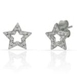 PENDIENTES PLATA 925MM ESTRELLAS CIRCONITAS - 10MM