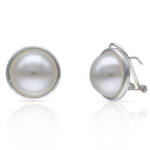 PENDIENTES PLATA 925MM CERCO + PERLAS - 14MM