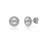 PENDIENTES PLATA 925MM PERLAS + CIRCONITAS - 8MM