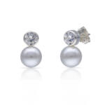 PENDIENTES PLATA 925MM CHATON + PERLAS