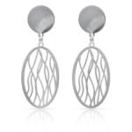 PENDIENTES PLATA 925MM OVAL CALADOS