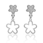 PENDIENTES PLATA 925MM FLORES CIRCONITAS