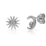 PENDIENTES PLATA 925MM SOL Y LUNA