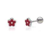 PENDIENTE PLATA 925MM FLOR ESMALTADA - 5MM
