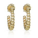 AROS PLATA CHAPADA ORO BARBADA LISA - 13MM