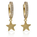 PENDIENTES PLATA CHAPADA ESTRELLAS + CIRCONITAS