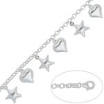 PULSERA PLATA 925MM ESTRELLAS - CORAZONES