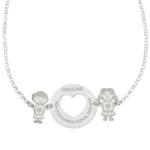 GARGANTILLA PLATA 925MM CORAZON + NIÑOS