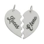 COLGANTE PLATA 925MM CORAZON PARTIDO