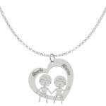 GARGANTILLA PLATA 925MM CORAZON + NIÑOS