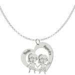 GARGANTILLA PLATA 925MM CORAZON + NIÑAS