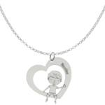 GARGANTILLA PLATA 925MM CORAZON + NIÑO