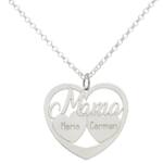 GARGANTILLA PLATA 925MM MAMA + 2 CORAZONES
