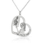 GARGANTILLA PLATA 925MM PROFESORA MUSICA - 28x26MM
