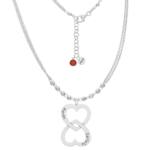 GARGANTILLA PLATA 925MM - 2 CORAZONES ENTRELAZADOS