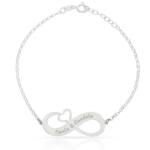 PULSERA PLATA 925MM INFINITO + CORAZON