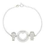 PULSERA PLATA 925MM CORAZON + NIÑOS