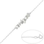 PULSERA PLATA 925MM AMIGA + CORAZON